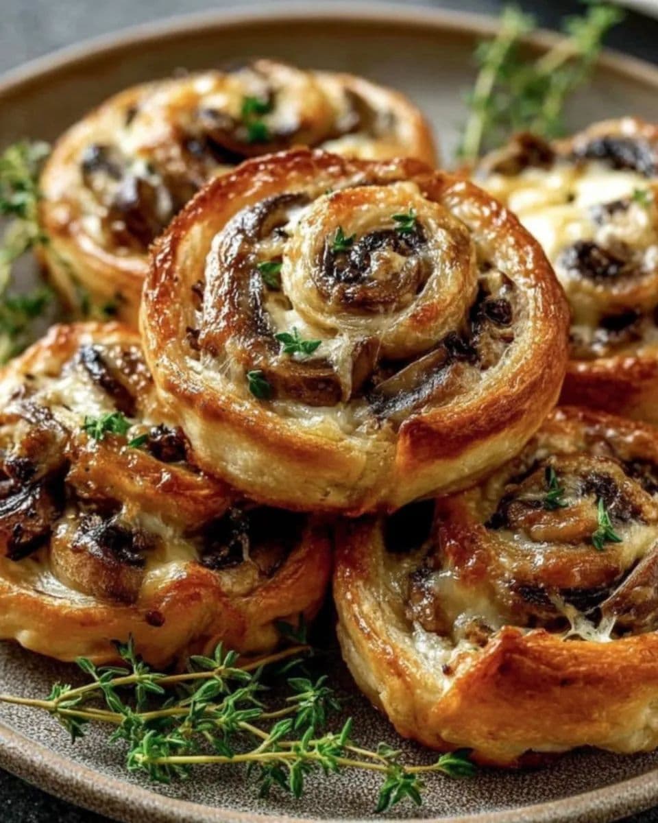 Mushrooms and onion rolls